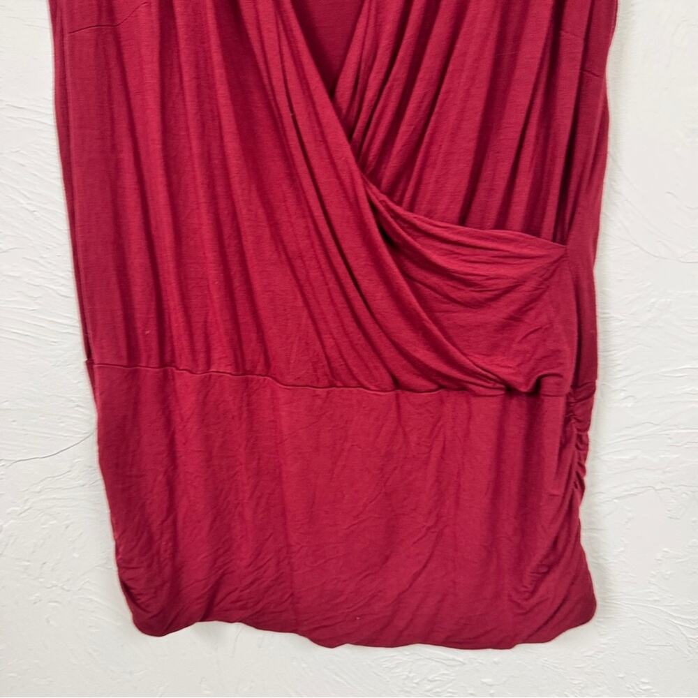 City Chic Refinity Maroon Wrap Front Tunic Blouse… - image 2